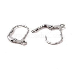 変色しにくいオリジナルカラーのステンレススチール製フレンチフックピアス金具  カン付き  17x10.5mm  ピン：0.7mm  穴：2mm&nbsp;X-STAS-E007-6