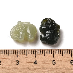 天然ネフライト翡翠ペンダント  象のチャーム  12x16x5mm  穴：1mm&nbsp;G-NH0007-03