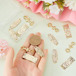 DIY クロスジュエリー作りキット  長方形および楕円形の合金ペンダントおよびリンクコネクターを含む  16KGP本金メッキ  18個/箱&nbsp;DIY-CN0002-70
