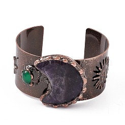 Natural Amethyst Open Cuff Bangles&nbsp;BJEW-A130-02