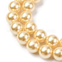 Electroplated Shell Pearl Beads Strands&nbsp;BSHE-G041-12mm-01