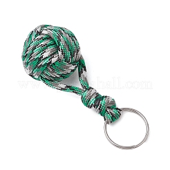 Polyester Braid Ball Stainless Steel Keychains&nbsp;KEYC-JKC01119