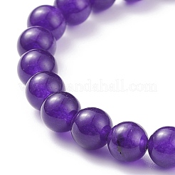 7Pcs 7 Color Natural Malaysia Jade(Dyed) Stretch Bracelets Set with Alloy Hangers&nbsp;BJEW-JB08133