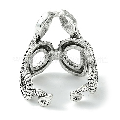 Double Snake Alloy Open Cuff Rings&nbsp;RJEW-K275-84AS