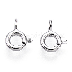 Rhodium Plated 925 Sterling Silver Spring Ring Clasps&nbsp;STER-T004-81A-P