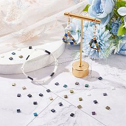 500Pcs 5 Style 2-Hole Opaque/Electroplate Glass Seed Beads&nbsp;SEED-SC0001-11