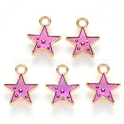 合金エナメルチャーム  スター  ライトゴールド  蘭  12x10x2mm  穴：1.6mm&nbsp;X-ENAM-S121-028