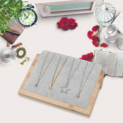 Wooden Slant Back Necklace Organizer Jewelry Display Stands&nbsp;AJEW-WH20033-046D