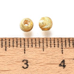 真鍮ビーズ  長持ちメッキ  カドミウムフリー＆鉛フリー  ラウンド  ゴールドカラー  3.5x3.5mm  穴：1.6mm&nbsp;KK-M312-03G