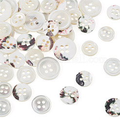 45Pcs 3 Styles 4-Holes Shell Buttons&nbsp;BUTT-TA0001-28