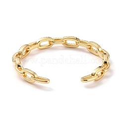 Spling Cable Chain-shaped Cubic Zirconia Cuff Bangle&nbsp;BJEW-D448-08G-RS