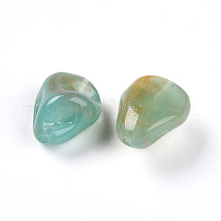 透明なアクリルビーズ  ナゲット  ツートン  ライトシーグリーン  16.5x13x10mm  穴：1.6mm  約18個/20g&nbsp;X1-TACR-T028-44G