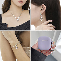 20スタイルのガラスパールペンダント20個  合金パーツ  天使  アンティークシルバー＆プラチナ  20mm  穴：2.3mm  2個/スタイル&nbsp;PALLOY-TAC0142