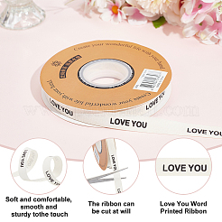 30 Yards Cotton Love You Word Printed Ribbon&nbsp;OCOR-WH0086-87B