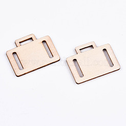 未染色の天然木製ペンダント  レーザー切断  荷物ケース  アンティークホワイト  29x36x2mm  穴：10.5x3mm&nbsp;WOOD-S058-021
