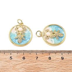 Brass Micro Pave Cubic Zirconia Pendants with Enamel&nbsp;KK-Z114-03G