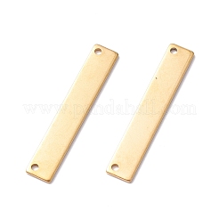 イオンプレーティング（IP）304ステンレススチールコネクタチャーム  長方形  ゴールドカラー  35x6x1mm  穴：1.5mm&nbsp;STAS-I188-01G