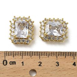 Brass Micro Pave Cubic Zirconia Beads&nbsp;KK-B142-37G
