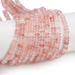 チェリークォーツガラスビーズ連売り  ロンデル  4.5x2mm  穴：0.8mm  約160~165個/連  15.35''（39センチメートル）&nbsp;G-U026-B01-4mm