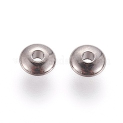 真鍮製スペーサービーズ  ロンデル  ガンメタ色  5x2mm  穴：1.5~2mm&nbsp;KK-E246-B