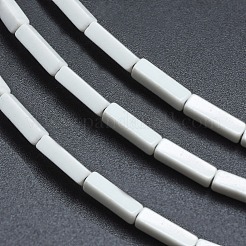 天然石瑪瑙ビーズ連売り  染め＆加熱  直方体の  ホワイト  8.5~9x2.5x2mm  穴：0.5mm  約47個/連  15.5インチ&nbsp;G-K265-07-02