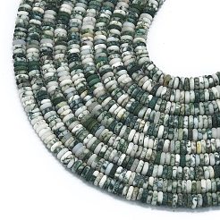 Frosted Natural Tree Agate Beads Strands&nbsp;G-K389-C15-01