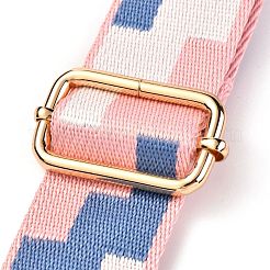 ポリエステルバッグストラップ  亜鉛合金の留め金付き  幾何学的模様  バッグ交換用アクセサリー用  ピンク  66~132x3.6cm&nbsp;FIND-H214-A04
