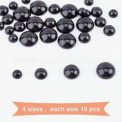 天然石ブラックストーンカボション  半円/ドーム  6mm / 8mm / 10mm / 12mm  40個/箱&nbsp;G-GA0001-12A