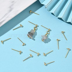 Shegrace 真鍮製ラウンドボールスタッドピアス金具  カドミウムフリー＆ニッケルフリー＆鉛フリー  長持ちメッキ  18KGP本金メッキ  15x3mm  穴：1.2mm  ピン：0.9mm&nbsp;XGR0050G-38G