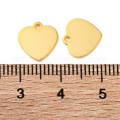 スターリングシルバーのハートチャーム925個  ゴールドカラー  10x10x1mm  穴：1.2mm&nbsp;STER-F057-03G-01