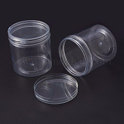 環境に優しいプラスチックビーズ容器  ボトル  コラム  透明  8.4x8.8cm  容量：443ml（14.98液量オンス）&nbsp;CON-P004-01