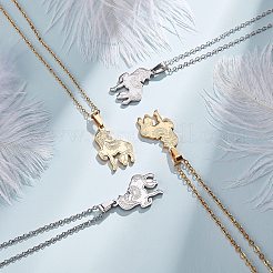 PVD真空メッキ304ステンレスペンダント  馬  ゴールデン·ステンレス鋼色  26.5x18x2mm  穴：3.5x6mm  2色  2個/カラー  4個/箱&nbsp;STAS-UN0019-12