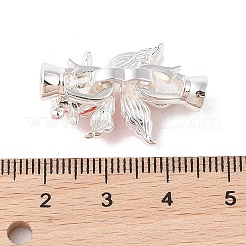 真鍮とエナメルの折りたたみ式留め具  魚  レッド  銀  26mm  穴：4mm&nbsp;KK-B100-046S
