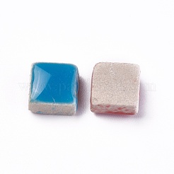 磁器のカボション  正方形  ミックスカラー  9~10x9~10x5~7mm&nbsp;X-PORC-WH0002-02