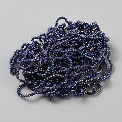 オペークガラスビーズ連売り  多面カット  バレル  ブルー  3x2.5mm  穴：0.6mm  約152個/連  11.50''（29.2センチメートル）&nbsp;LS-GLAA-TAC0028-005A