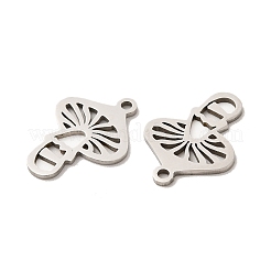 変色しない201ステンレススチールペンダント  きのこチャーム  ステンレス鋼色  17.5x13x1mm  穴：1.4mm&nbsp;STAS-K251-054P