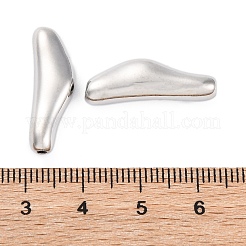 真鍮製スペーサービーズ  カドミウムフリー＆ニッケルフリー＆鉛フリー  三角形  プラチナ  23x8x5.5mm  穴：1.6mm&nbsp;KK-Z084-07P-02