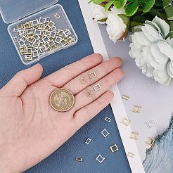 80個 4種類の環境に優しい真鍮製時計バンド留め金  長持ちメッキ  鉛フリー＆カドミウムフリー  ゴールデン＆シルバー  7~7.5x3.5~7.5x1.5~2mm  穴：3.8~4.8mm  20個/スタイル&nbsp;KK-FH0004-02