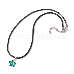 Glass Star Pendant Necklaces&nbsp;NJEW-JN04570-02