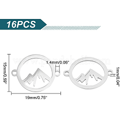 16Pcs Laser Cut 201 Stainless Steel Connector Charms&nbsp;STAS-UN0040-98