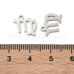304ステンレススチール製の星座ペンダント  乙女座の魅力  10x12x1mm  穴：1.2mm&nbsp;STAS-H260-01P-01