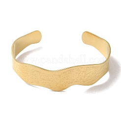 女性用 304 ステンレススチール オープンカフバングル  18KGP本金メッキ  内径：1-7/8~2-3/8インチ（4.7~6cm）  16.5mm&nbsp;BJEW-I315-01G