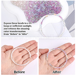 2000Pcs 4 Colors UV Reactive Transparent Glass Seed Beads&nbsp;SEED-PA0001-24