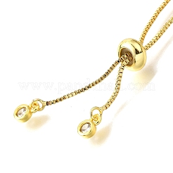 Adjustable Brass Colorful Cubic Zirconia Slider Bracelet Making&nbsp;KK-L230-15G-01