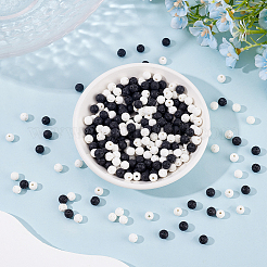 5 Strands 2 Colors Natural Lava Rock Round Beads Strands&nbsp;G-PA0001-88