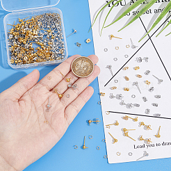 120Pcs 2 Colors Iron Ball Stud Earring Post&nbsp;KK-UN0001-70