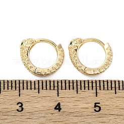 真鍮製キュービックジルコニアフープピアス  ヘビ  18KGP本金メッキ  11.5x11.5x3.5mm&nbsp;EJEW-Q014-35G