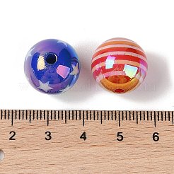 10Pcs UV Plating Colours Acrylic Beads&nbsp;OACR-S146-01F