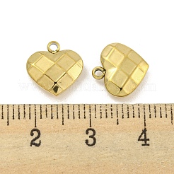 304ステンレススチールチャーム  ハートチャーム  14KGP本金メッキ  10.5x10.5x3mm  穴：1.2mm&nbsp;STAS-P356-27G