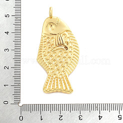 真鍮チャーム  魚  ラックめっき  長持ちメッキ  鉛フリー＆カドミウムフリー  ゴールドカラー  46x22.5x6mm  穴：3mm&nbsp;KK-H073-04G